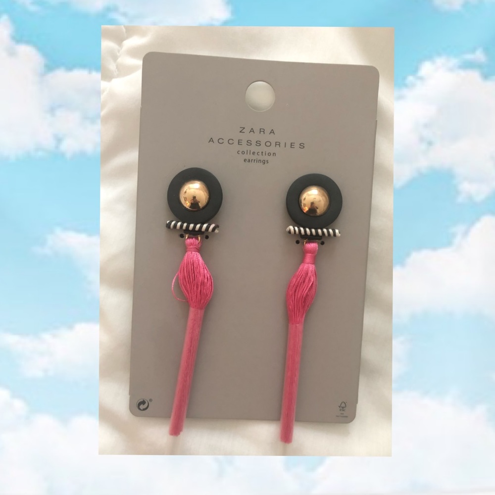 Pink Tassel Earrings